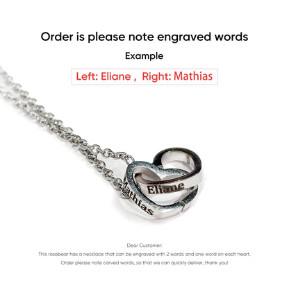 Eternal Rose Bear W/ Engraved Necklace
